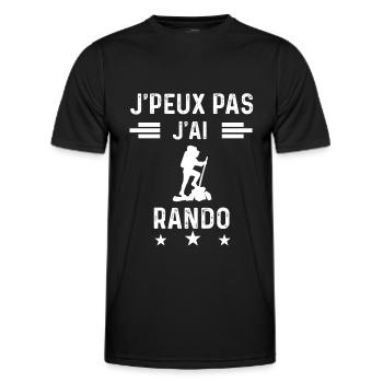 randonneur je peux pas j'ai rando - T-shirt sport Homme - noir - Devant - AI Model Male 178 dark (178cm)