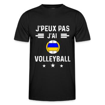 volleyeur je peux pas j'ai volleyball - T-shirt sport Homme - noir - Devant - AI Model Male 178 dark (178cm)