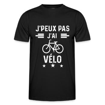 cycliste je peux pas j'ai vélo - T-shirt sport Homme - noir - Devant - AI Model Male 178 dark (178cm)