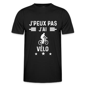 cycliste je peux pas j'ai vélo vtt - T-shirt sport Homme - noir - Devant - AI Model Male 178 dark (178cm)