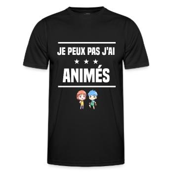 je peux pas j'ai animés humour mangaka - T-shirt sport Homme - noir - Devant - AI Model Male 178 dark (178cm)