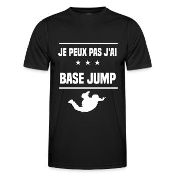je peux pas j'ai base jump humour saut élastique - T-shirt sport Homme - noir - Devant - AI Model Male 178 dark (178cm)