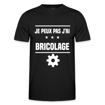je peux pas j'ai bricolage outil humour bricoleur - T-shirt sport Homme - noir - Devant - AI Model Male 178 dark (178cm)