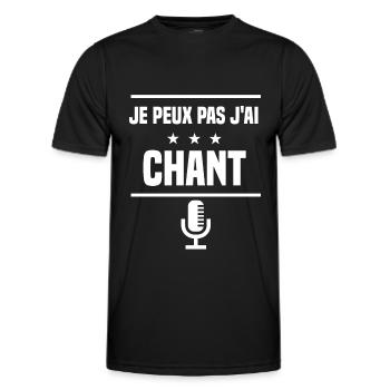 je peux pas j'ai chant MIC humour chanteur - T-shirt sport Homme - noir - Devant - AI Model Male 178 dark (178cm)