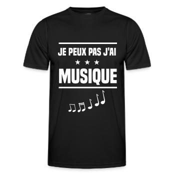 je peux pas j'ai musique humour musicien - T-shirt sport Homme - noir - Devant - AI Model Male 178 dark (178cm)
