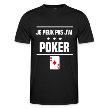 je peux pas j'ai poker humour cartes - T-shirt sport Homme - noir - Devant - AI Model Male 178 dark (178cm)