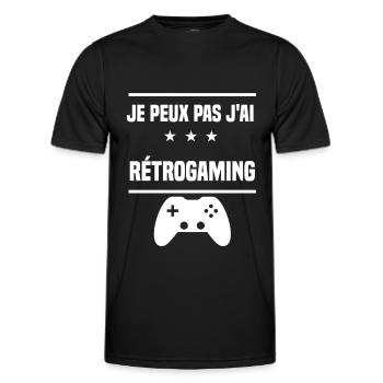 je peux pas j'ai rétrogaming humour gameur - T-shirt sport Homme - noir - Devant - AI Model Male 178 dark (178cm)