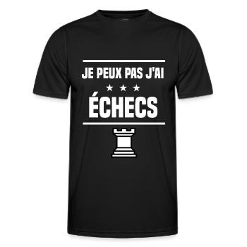 je peux pas j'ai échecs tour humour échec - T-shirt sport Homme - noir - Devant - AI Model Male 178 dark (178cm)
