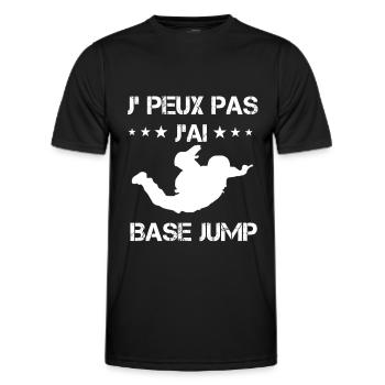 je peux pas j'ai base jump cadeau saut - T-shirt sport Homme - noir - Devant - AI Model Male 178 dark (178cm)