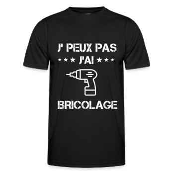 je peux pas j'ai bricolage perceuse cadeau - T-shirt sport Homme - noir - Devant - AI Model Male 178 dark (178cm)