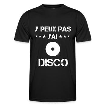 je peux pas j'ai disco vinyle cadeau vinyle - T-shirt sport Homme - noir - Devant - AI Model Male 178 dark (178cm)