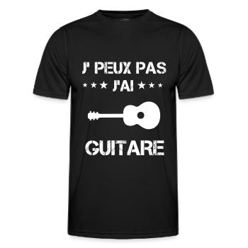 je peux pas j'ai guitare cadeau gutariste - T-shirt sport Homme - noir - Devant - AI Model Male 178 dark (178cm)