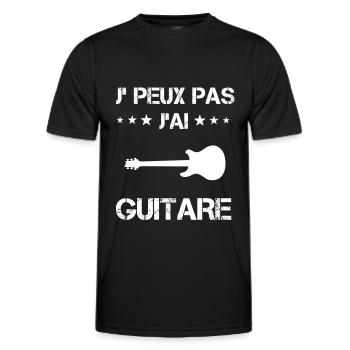 je peux pas j'ai guitare électrique cadeau - T-shirt sport Homme - noir - Devant - AI Model Male 178 dark (178cm)