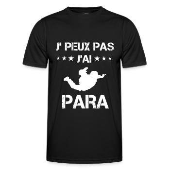 je peux pas j'ai para cadeau parachutiste - T-shirt sport Homme - noir - Devant - AI Model Male 178 dark (178cm)