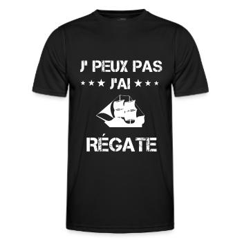 je peux pas j'ai régate cadeau bateau - T-shirt sport Homme - noir - Devant - AI Model Male 178 dark (178cm)