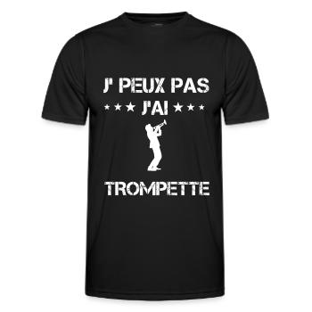 je peux pas j'ai trompette cadeau trompettiste - T-shirt sport Homme - noir - Devant - AI Model Male 178 dark (178cm)