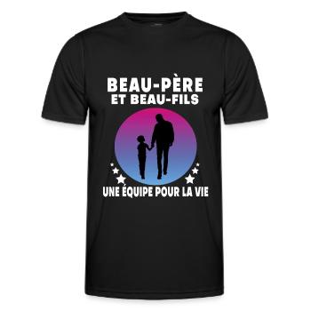 Step-Dad Step-Father-in-Step-Retro Vintage - Men's Functional T-Shirt - black - Front - AI Model Male 178 dark (178cm)