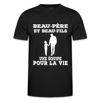 beau-pere beau-fils - T-shirt sport Homme - noir - Devant - AI Model Male 178 dark (178cm)