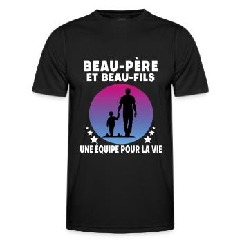 Step-Dad Step-Father-in-Step-Retro Vintage - Men's Functional T-Shirt - black - Front - AI Model Male 178 dark (178cm)