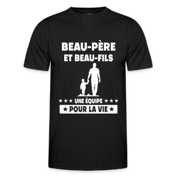 beau-papa vintage beau-père beau-fils - T-shirt sport Homme - noir - Devant - AI Model Male 178 dark (178cm)