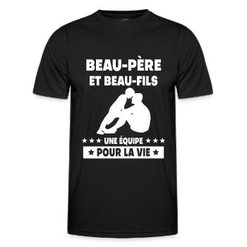 beau-papa vintage beau-père beau-fils - T-shirt sport Homme - noir - Devant - AI Model Male 178 dark (178cm)