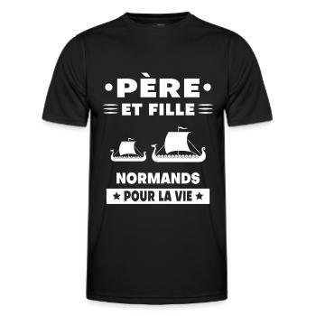 père et fille papa normand normandie - T-shirt sport Homme - noir - Devant - AI Model Male 178 dark (178cm)