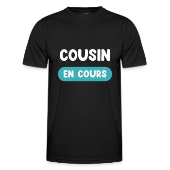 Aktuelles Cousin, Geschenk, zukünftiger Cousin, Geschenk, Cousine - Männer Funktions-T-Shirt - Schwarz - Vorne - AI Model Male 178 dark (178cm)