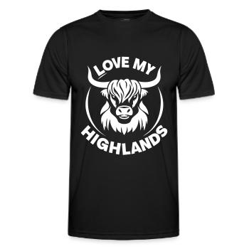 Meine Highlands Rinder ich liebe Highlands - Männer Funktions-T-Shirt - Schwarz - Vorne - AI Model Male 178 dark (178cm)