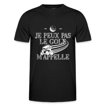 Tee shirt je peux pas j ai golf - T-shirt sport Homme - noir - Devant - AI Model Male 178 dark (178cm)