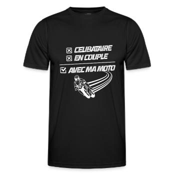 moto humour motard - T-shirt sport Homme - noir - Devant - AI Model Male 178 dark (178cm)