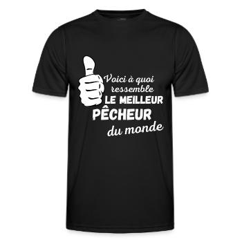 le meilleur pêcheur du monde cadeau humour - T-shirt sport Homme - noir - Devant - AI Model Male 178 dark (178cm)