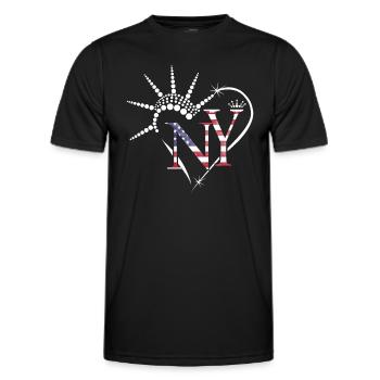 I love New York USA Geschenk Herz - Männer Funktions-T-Shirt - Schwarz - Vorne - AI Model Male 178 dark (178cm)