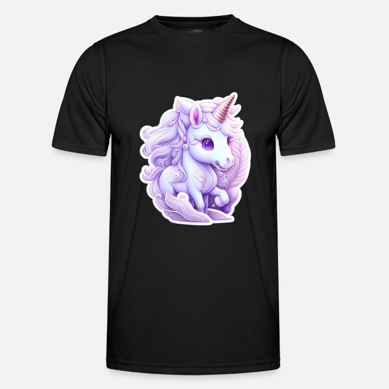 Süßes Einhorn - Männer Funktions-T-Shirt - Schwarz