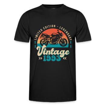 1993 Anniversaire moto motard - T-shirt sport Homme - noir - Devant - AI Model Male 178 dark (178cm)