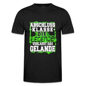 Abschlussklasse - Die Legende - Abitur - Matura - Männer Funktions-T-Shirt - Schwarz - Vorne - AI Model Male 178 dark (178cm)