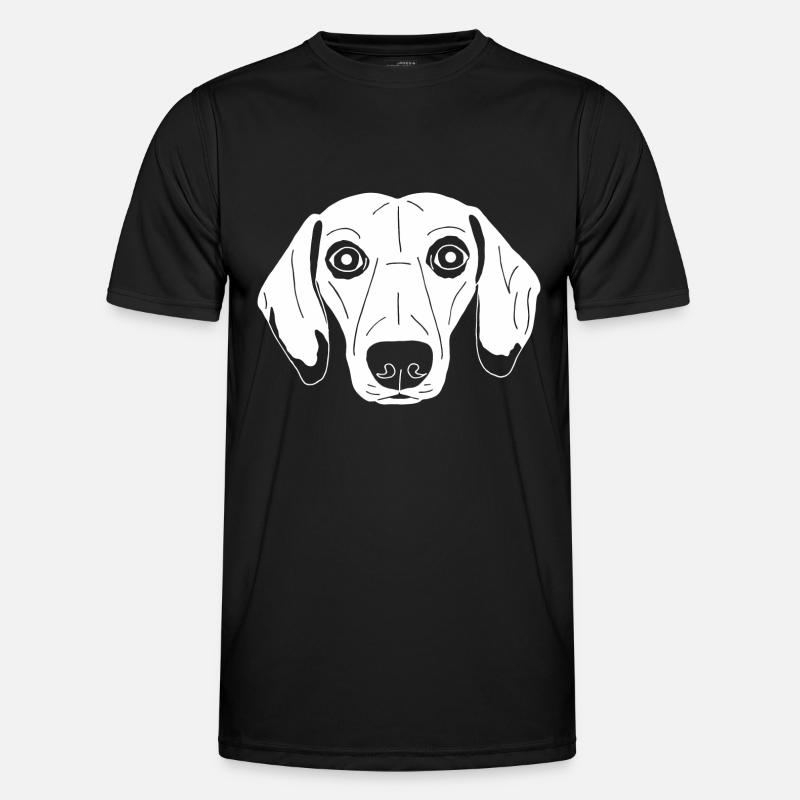 Dackel - Männer Funktions-T-Shirt - Schwarz