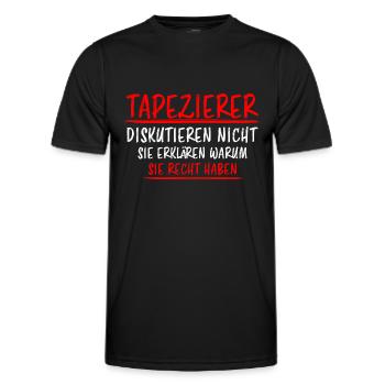 Tapezierer Lustiger Spruch Beruf Tapete Geschenk - Männer Funktions-T-Shirt - Schwarz - Vorne - AI Model Male 178 dark (178cm)
