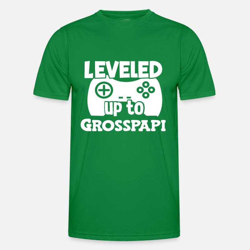 Leveled to Grosspapi befördert zum Grosspapi Opa Männer Funktions-T-Shirt