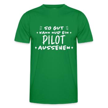 Pilot Lustige Spruch Flug Flugsport Pilot Geschenk - Männer Funktions-T-Shirt - Kelly Green - Vorne - AI Model Male 178 dark (178cm)