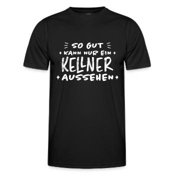 Kellner Lustige Spruch Service Restaurant Geschenk - Männer Funktions-T-Shirt - Schwarz - Vorne - AI Model Male 178 dark (178cm)
