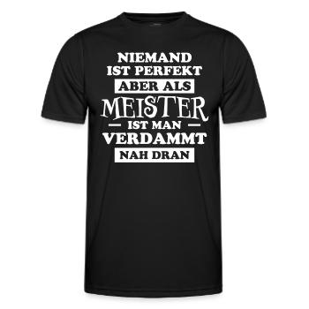 Meister Prüfung Lustiger Spruch Meister Geschenk - Männer Funktions-T-Shirt - Schwarz - Vorne - AI Model Male 178 dark (178cm)