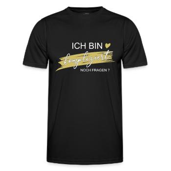 Ich bin kompliziert! Noch Fragen? - Geschenk - Männer Funktions-T-Shirt - Schwarz - Vorne - AI Model Male 178 dark (178cm)