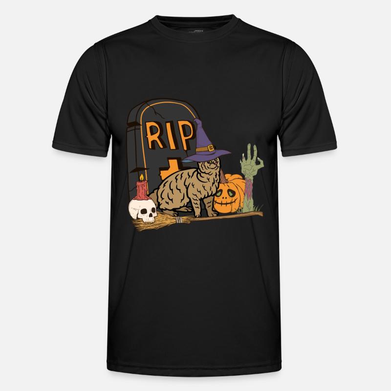 Süße und gruselige Pixiebob Katze Halloween - Männer Funktions-T-Shirt - Schwarz