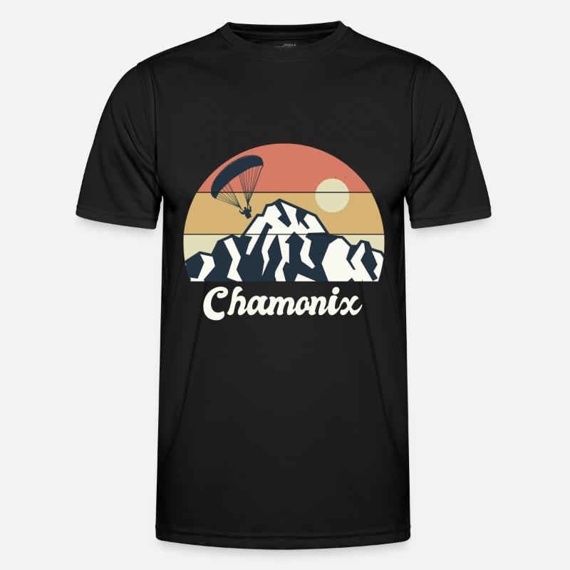 Paragliding Chamonix Mont Blanc - Men's Functional T-Shirt - black