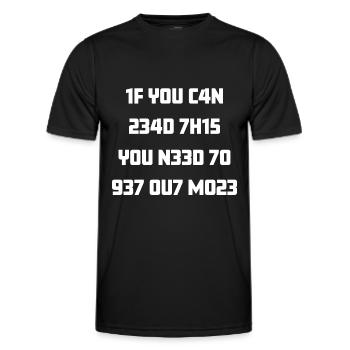 leetspeak leet lu joueur crypté 1337 - T-shirt sport Homme - noir - Devant - AI Model Male 178 dark (178cm)