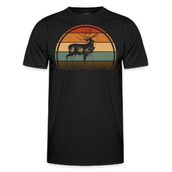 Reh - Männer Funktions-T-Shirt - Schwarz - Vorne - AI Model Male 178 dark (178cm)