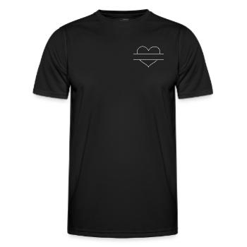 Emblème du cœur - T-shirt sport Homme - noir - Devant - AI Model Male 178 dark (178cm)