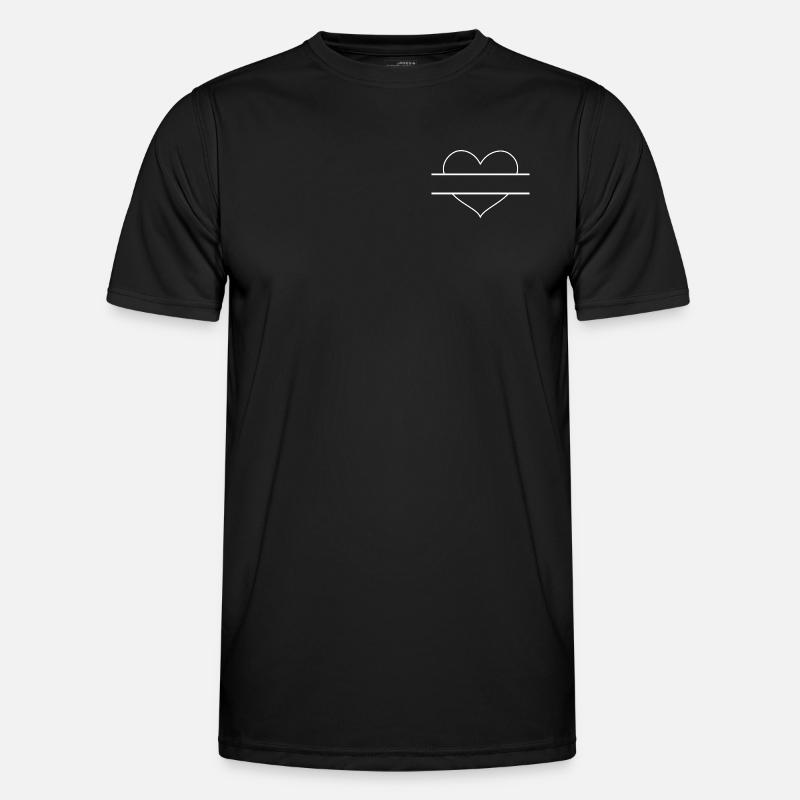 Herz Emblem - Männer Funktions-T-Shirt - Schwarz