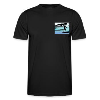 Wing Foil Wing surfeur surfer foiler cadeau - T-shirt sport Homme - noir - Devant - AI Model Male 178 dark (178cm)