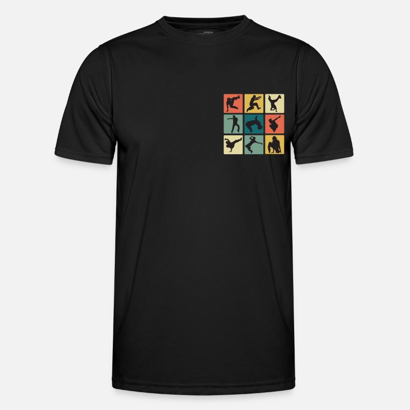 Vintage Breakdance Moves B-Boy Breakdancer - Männer Funktions-T-Shirt - Schwarz